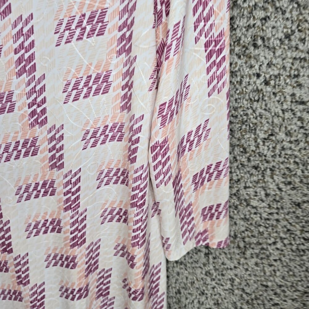 JM‎ Collection Top Womens PL Petite Large Purple Jacquard Textured Blouse Ladies - Picture 2 of 7